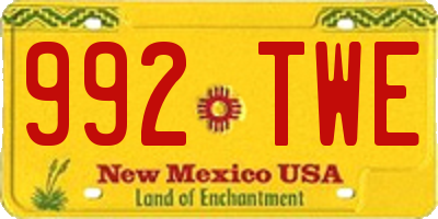 NM license plate 992TWE