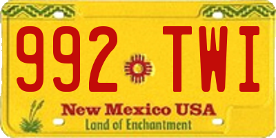 NM license plate 992TWI