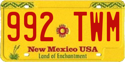 NM license plate 992TWM