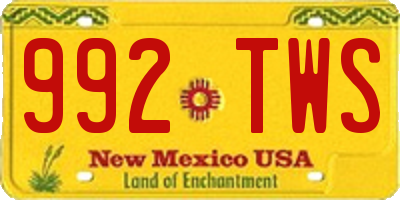 NM license plate 992TWS
