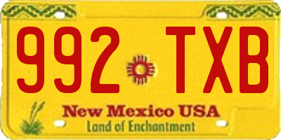 NM license plate 992TXB