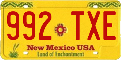 NM license plate 992TXE