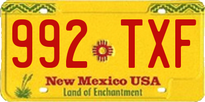 NM license plate 992TXF