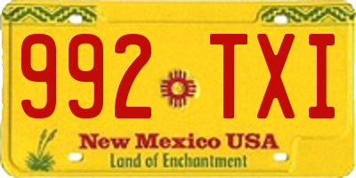 NM license plate 992TXI