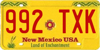 NM license plate 992TXK