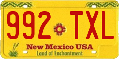 NM license plate 992TXL