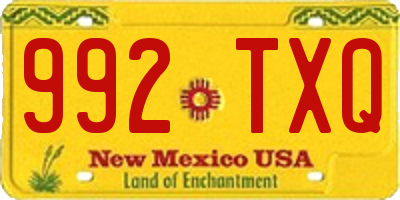 NM license plate 992TXQ