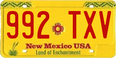 NM license plate 992TXV