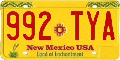 NM license plate 992TYA