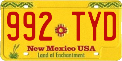 NM license plate 992TYD