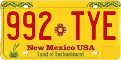 NM license plate 992TYE