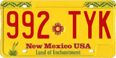 NM license plate 992TYK
