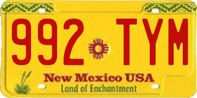 NM license plate 992TYM