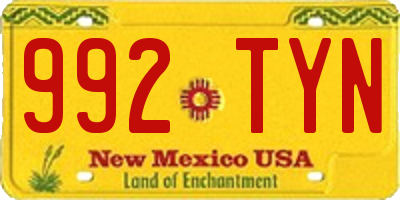 NM license plate 992TYN