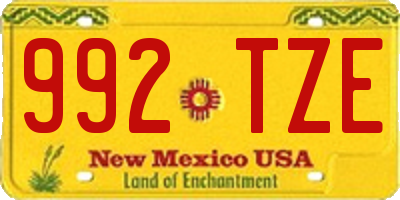NM license plate 992TZE