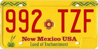 NM license plate 992TZF