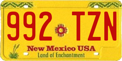 NM license plate 992TZN