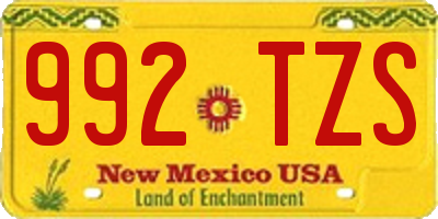 NM license plate 992TZS