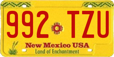 NM license plate 992TZU