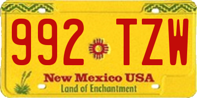 NM license plate 992TZW