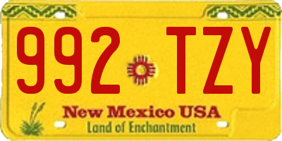 NM license plate 992TZY