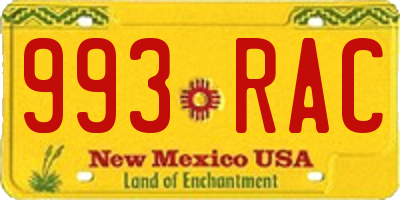 NM license plate 993RAC