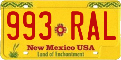 NM license plate 993RAL