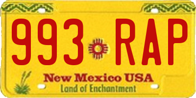 NM license plate 993RAP