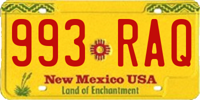 NM license plate 993RAQ