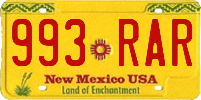 NM license plate 993RAR