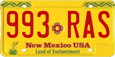 NM license plate 993RAS