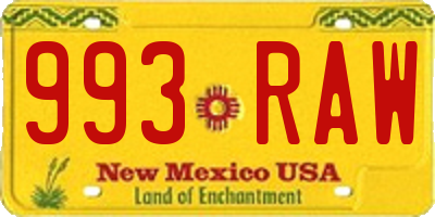 NM license plate 993RAW