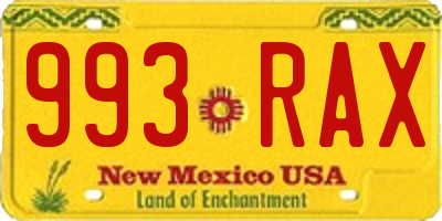 NM license plate 993RAX