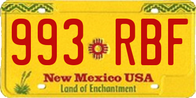 NM license plate 993RBF