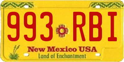 NM license plate 993RBI