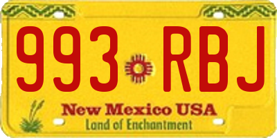 NM license plate 993RBJ