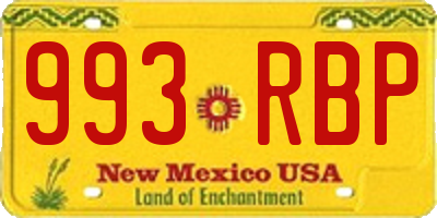 NM license plate 993RBP
