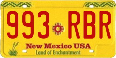 NM license plate 993RBR