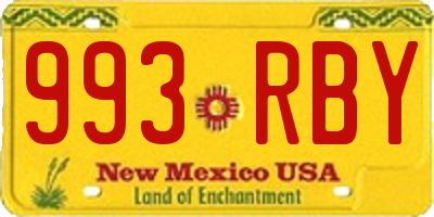 NM license plate 993RBY
