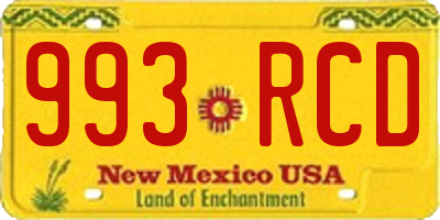NM license plate 993RCD