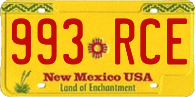 NM license plate 993RCE