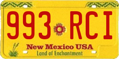 NM license plate 993RCI