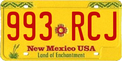NM license plate 993RCJ