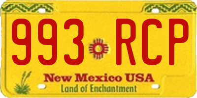 NM license plate 993RCP