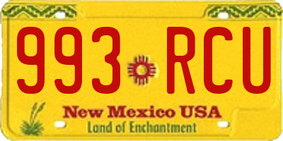 NM license plate 993RCU