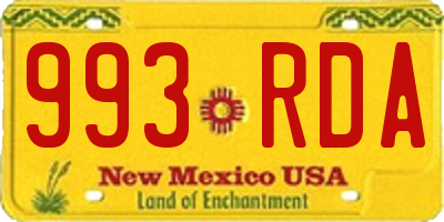 NM license plate 993RDA