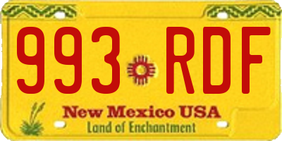 NM license plate 993RDF