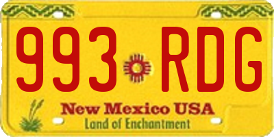 NM license plate 993RDG