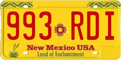 NM license plate 993RDI
