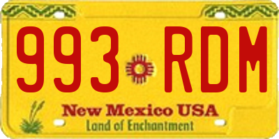NM license plate 993RDM